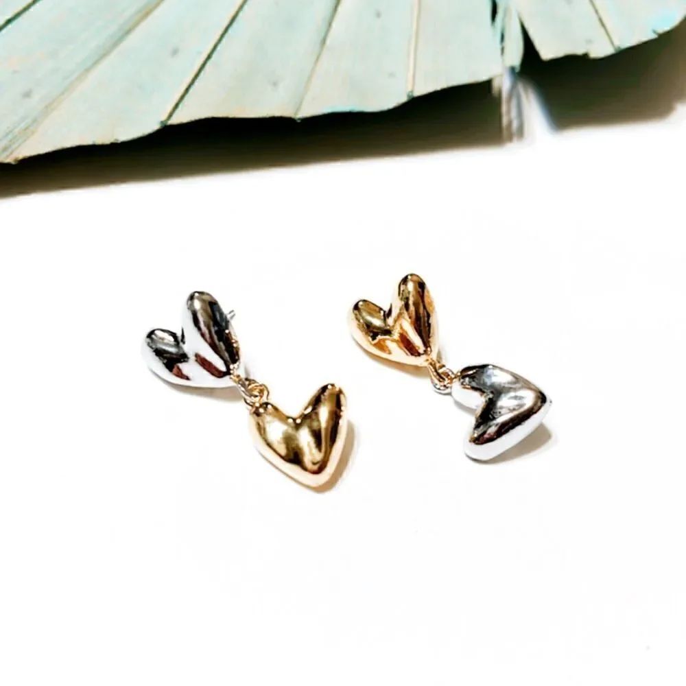 Heart drop earrings   #82